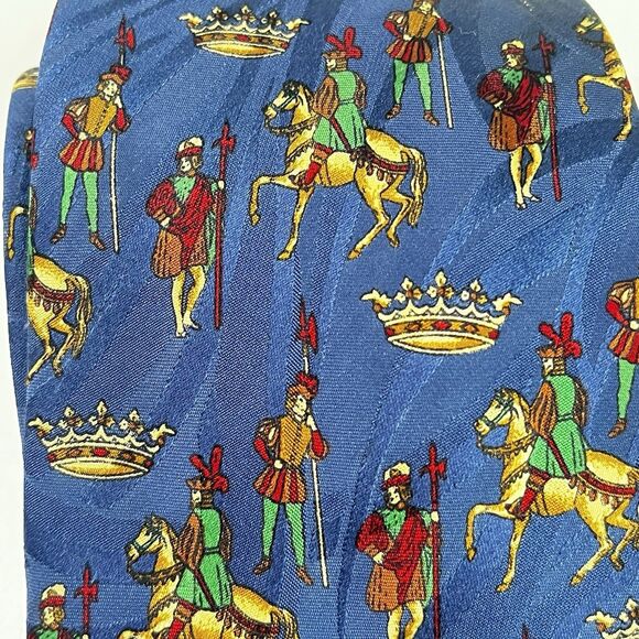 Nina Ricci MEN’s Silk Tie Multicolor Handmade France Medieval Design Rare 3.5”W - Picture 7 of 7